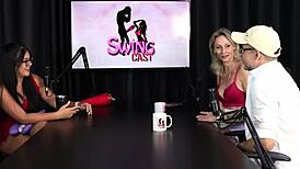 Does aline fischborn give blowjob to flavio paiva in sheer red?