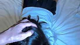 18yo thai student in uniform struggles with huge white cock