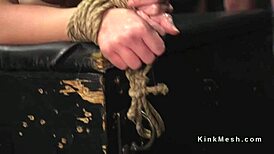 Man, my bound slave got deep throat banged so hard, oops!