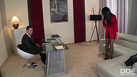 Busty MILF Emma Leigh Seduced in Office for Rough Hardcore Fucking with Curvy Glamour