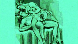 Detailed Vintage Erotic Animation Featuring Antique Characters In Retro Hentai Style