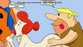 Flintstones çizgi aile vahşi hentai orgy'de am oyunuyla katılıyor