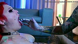 Alternative girls get messy with rough throat job and anal sex