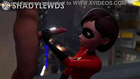 Helen Parr Gets Rooftop Handjob in 3D Cartoon Sex