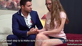 Sweet Nympho Spreads Pink Vagina and Gets Drilled Hard