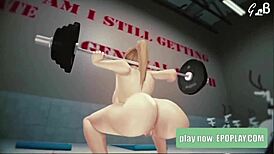 Nude Anime Beauty Works Out at Gym in Stunning 3D Hentai Scene