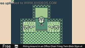 Riding Office Chair While Firing Twin-Stick in Erotic Game