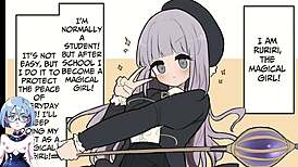 handsome futanari monster lady dick battles novice magical girl in hentai game