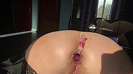 Stretched Her Hairy Cunt and Ripped Asshole. Amateur Anal Squirt Orgasm Explodes!
