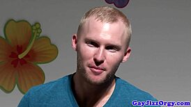 Gay men enjoying group sex with anal and oral sex