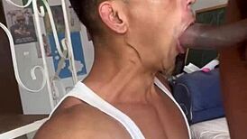 I’m crazy about watching hetero stud bang viado in tiny skirt.