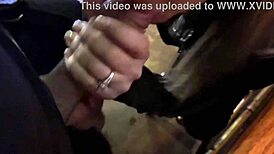 Gloryhole Action Ends with Bold Cum Walk in Public