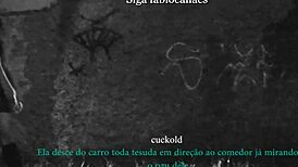 Casada Flashes on Street While Cuckold Voyeur Films Naughty Upskirt Thrills