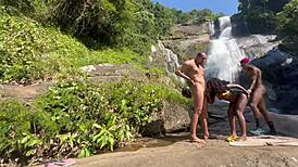 we took the hot black girl to the waterfall and fucked her