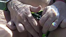 flashing my pussy at a boy in public pool