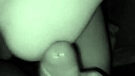 Juicy milf jerks lover's cock until cum on tits