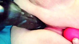 BBW's milky pussy gets toyed with machine