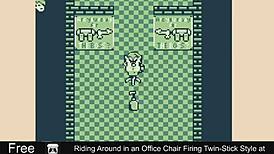 Riding Office Chair While Firing Twin-Stick in Erotic Game