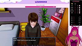 Vtuber lewdneko continues playing harem hotel in part 14