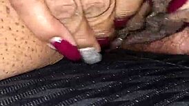 BBW granny masturbates fat pussy in parking lot shop