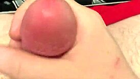 I quickly jack off my gay cock and cumshot before bed, feeling the solo release.