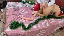 Sucking my big ass stepmom's pussy and ass for christmas