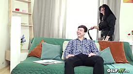 67-year-old big boob granny bangs neighbor boy in wild session