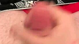 I quickly jack off my gay cock and cumshot before bed, feeling the solo release.