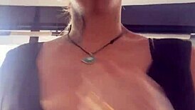 blonde gym runner exposes big tits outdoors after intense workout gets horny and wet