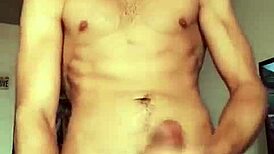 this hot soloboy shows off his big cock and cumshot