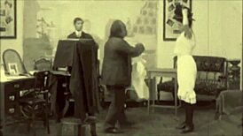 Vintage scene says, 'hairy pussy from the age of steam'