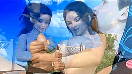 Stepsister gives MILF a good handjob.