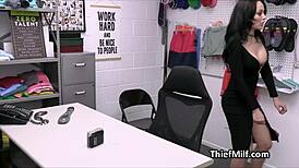 Officer fucks sporty big tit housewife in office lingerie