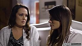 my stepaunt’s hitting on me, should i let her taste my wet pussy or nah?