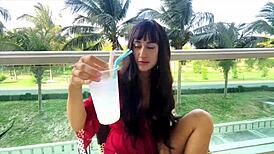 Sexy Brunette Unlocks Flawless Face Secrets!