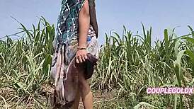 Gentle field scene with owner taking home in anime hentai