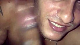 I join the bareback gay orgy with big cocks and blowjobs in public