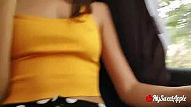 Risky Blowjob on Public Bus, She Swallows Everything!