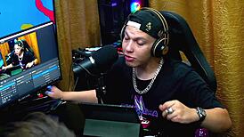 She Pulled Out Her Husband's Cock During The Podcast And Sucked It Deep, Leaving The Presenter Speechless.