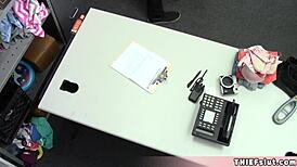 Heyy, caught this redhead teenie shoplifter with a cool tattoo by mall cop! 😲