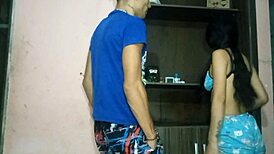 Hermanastra in Short Panties Cleans Room Hoping Stepbrother Bangs Her