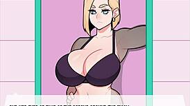 Foxicube Games Android 18 porn parody is wild!
