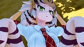 Bengaru Tora Kemono Friends anime delivers raw hentai action.