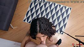 pov brazilian ariella ferraz enjoys a big dick with her lips