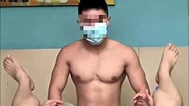 Gay Asian Couple Fucks Bareback Hard!