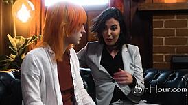 Confused ginger tranny fucks her doctor in therapy