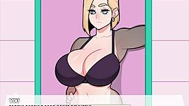 Foxicube Games Android 18 porn parody is wild!