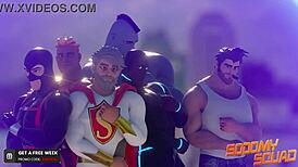 Sodomysquad - Gay Heroes in Super Group Suck and Fuck