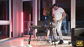 Czech teen with shaved pussy gets creampie