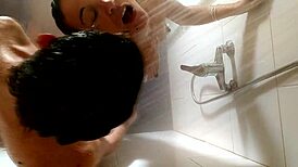 recorded from the ceiling in the shower